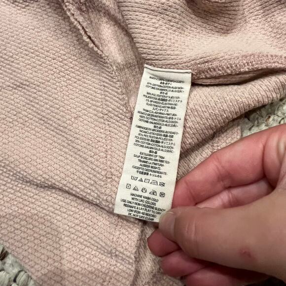 We the Free Kyoto Cuff Thermal Long Sleeve Tee Sz S Pink Patchwork Boho - Picture 8 of 8